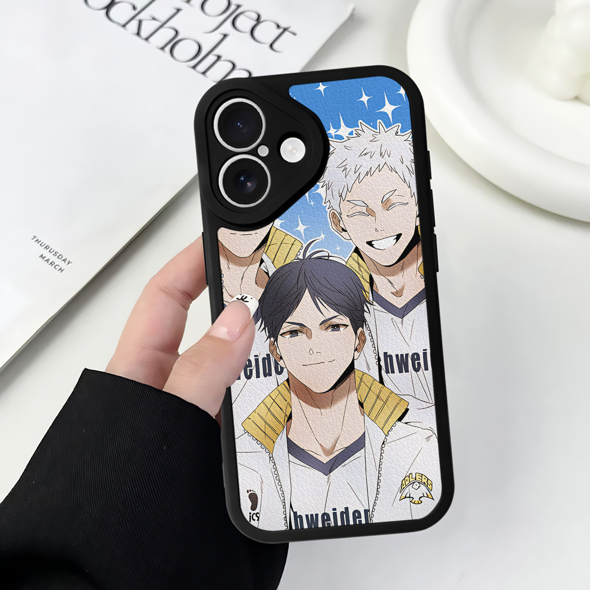 （画像用） ハイキュー!! Haikyu!! 【iPhone 16シリーズ対応】シリコンスマホケース（レザー調） 材質：シリコン